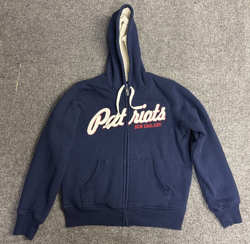 NFL Team Apparel Patriots Women’s Medium Full Zip Sherpa Lined Hoodie